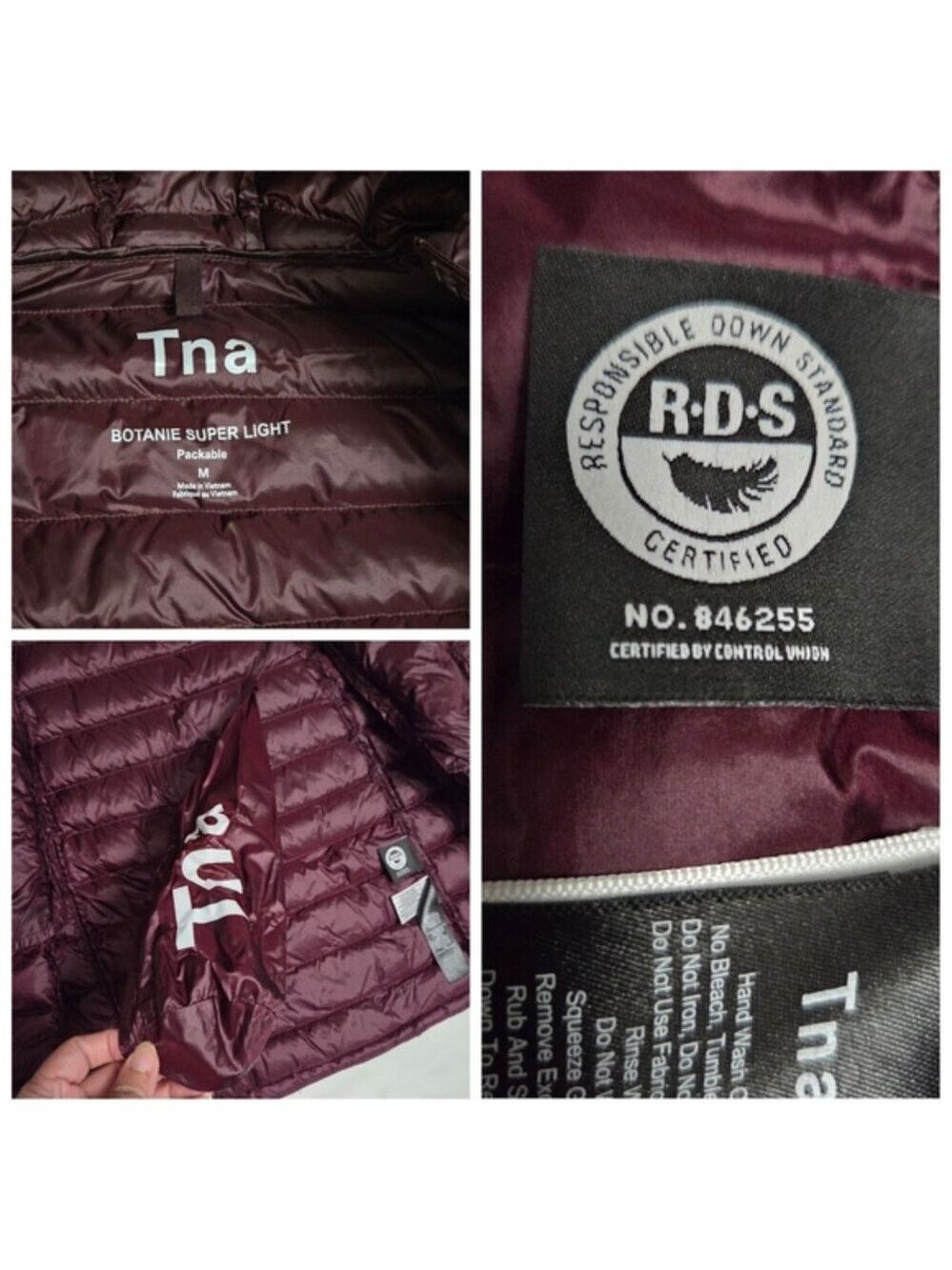 Aritzia Tna Botanie Super Light Packable Down Puffer Coat M - Picture 6 of 13